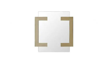 35&quot; Gold Abstract Metal Framed Accent Mirror White Diomedes