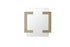 35" Gold Abstract Metal Framed Accent Mirror White Diomedes