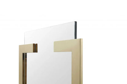 35&quot; Gold Abstract Metal Framed Accent Mirror White Diomedes