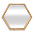 21" Brown Hexagon Wood Framed Accent Mirror White Diomedes
