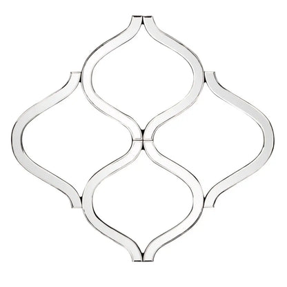 Interlocking Mirrored Curved Shapes With Beveled Edge White Diomedes