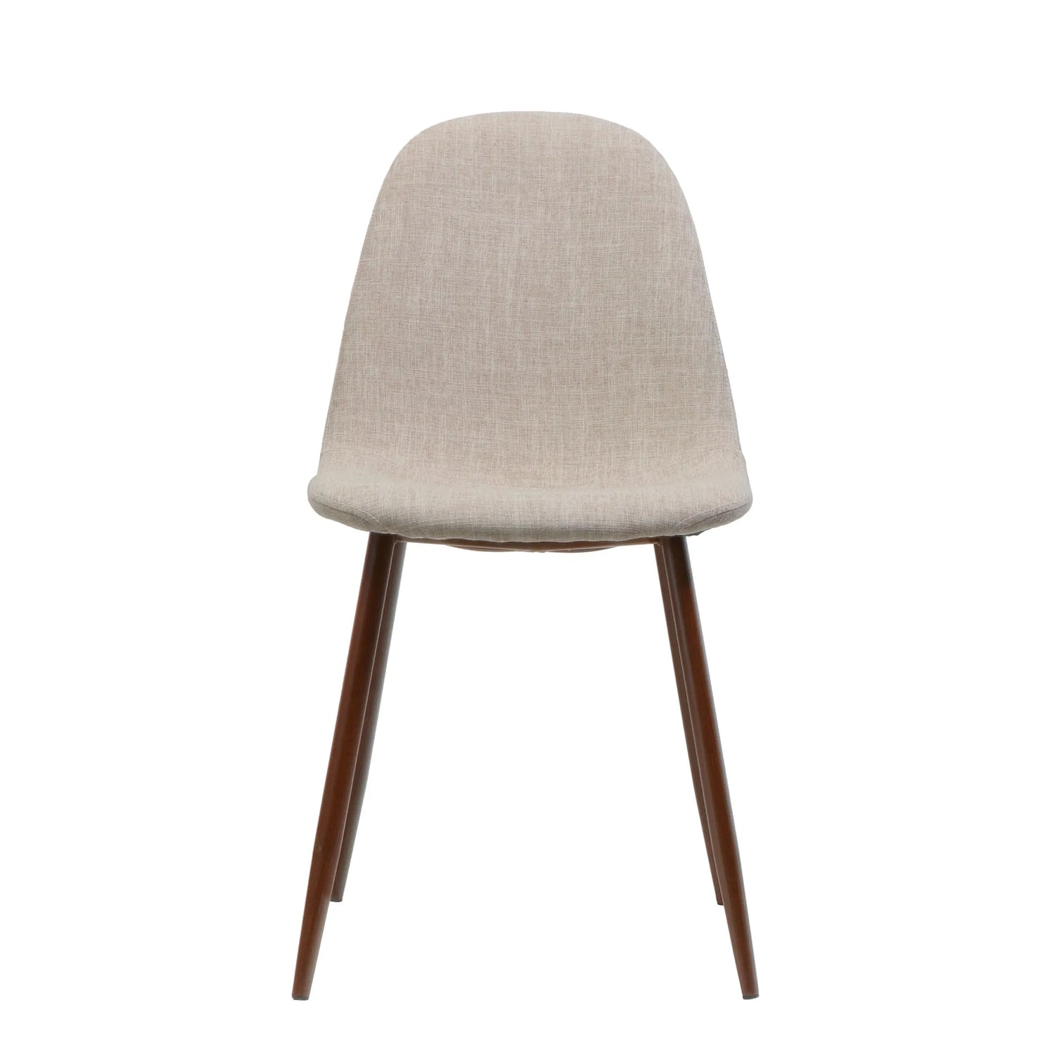 Elegant Wheat Fabric Dining Chair Set with Iron Legs and Dark Walnut Sangria Beech