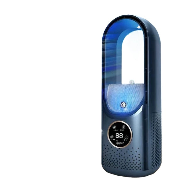 Portable USB Air Cooler Leafless Electric Fan 6 Speed Silent Timer Air Maroon Asteria