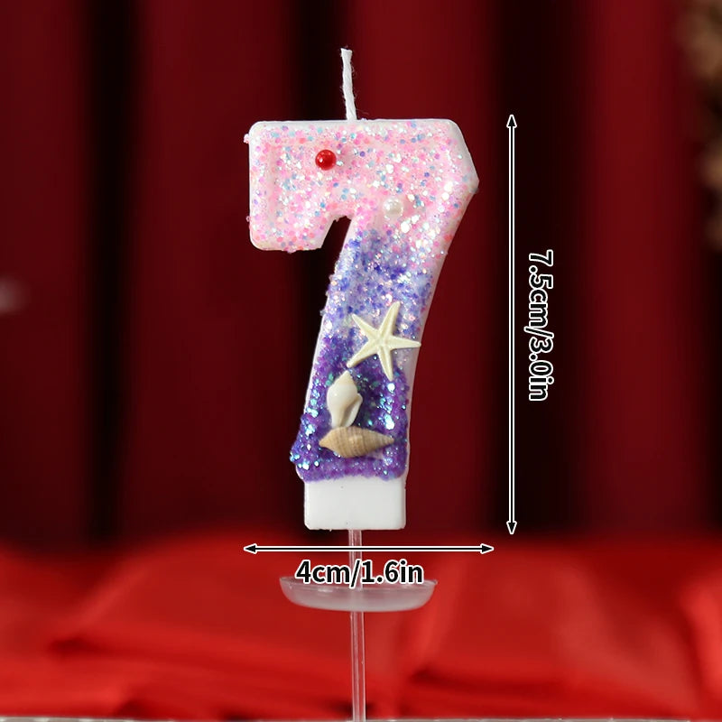 3D Number Cake Decorating Candle Pink Glitter Birthday Candles Digital Candle Cake Topper Birthday Party Anniversary Cake Decor