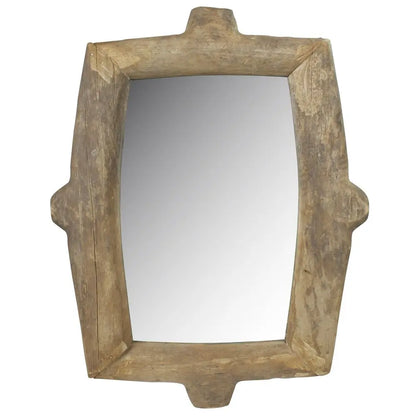 Natural Wooden Wall Mirror White Diomedes