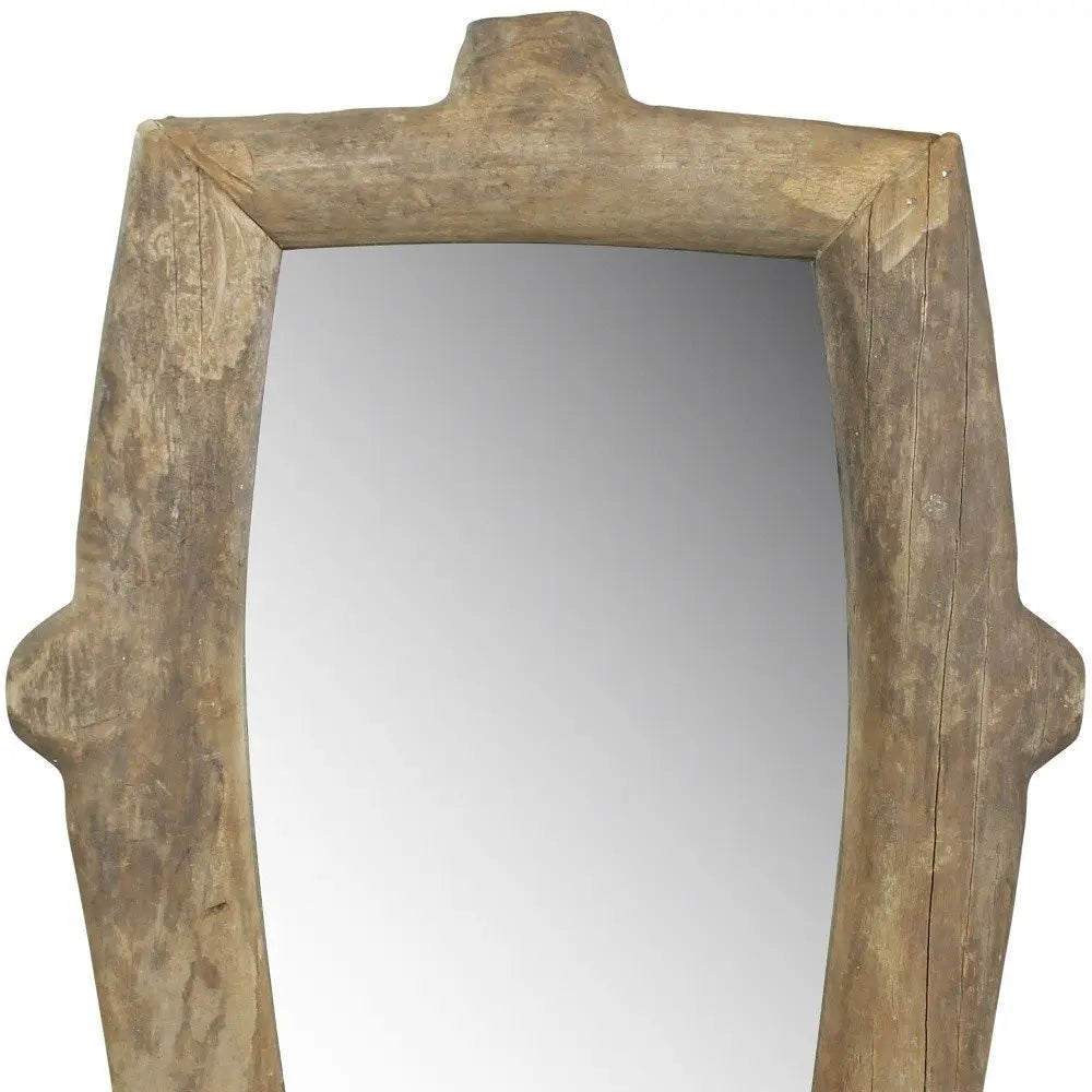 Natural Wooden Wall Mirror White Diomedes