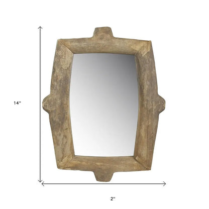 Natural Wooden Wall Mirror White Diomedes