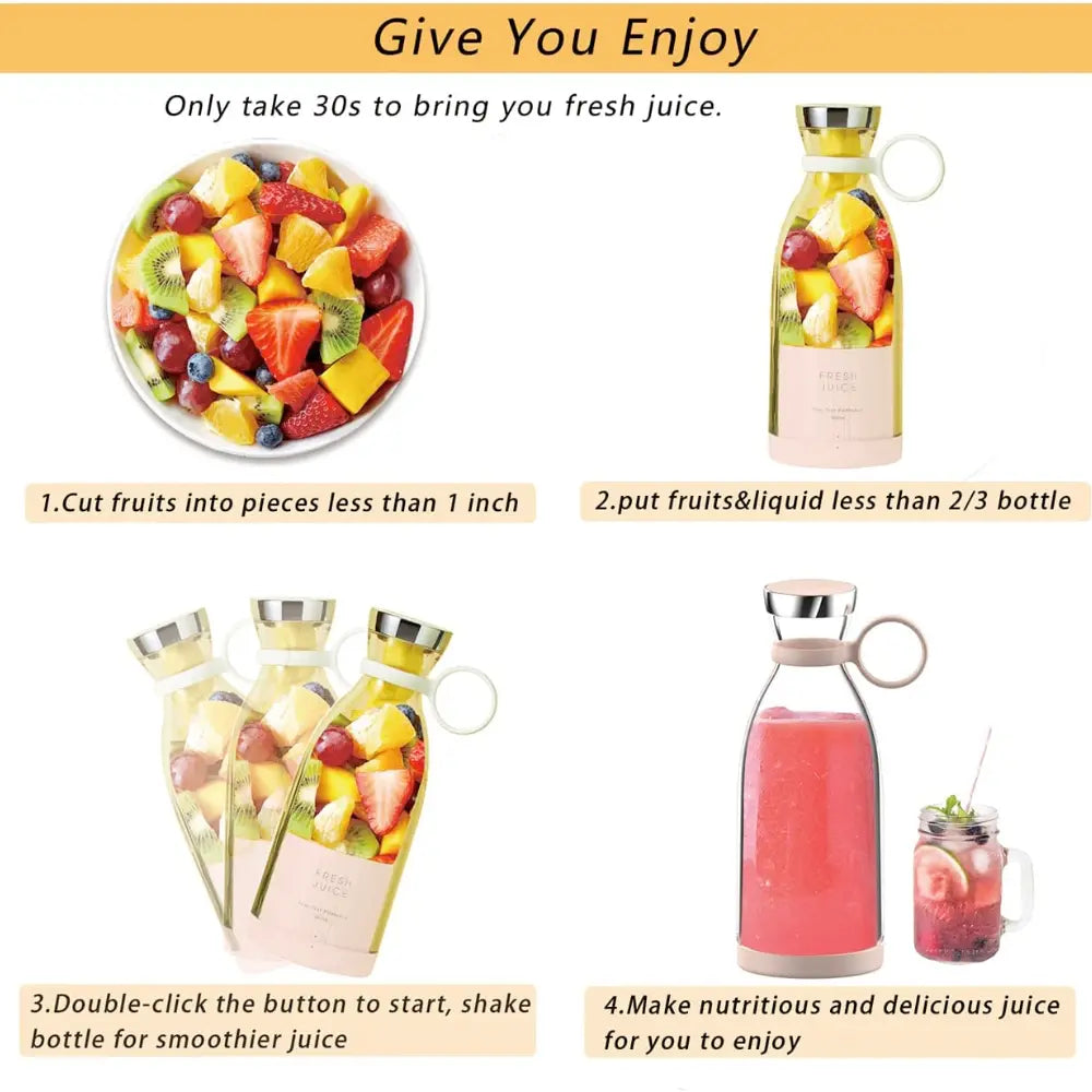 Portable On The Go Juicer Blender Yellow Pandora