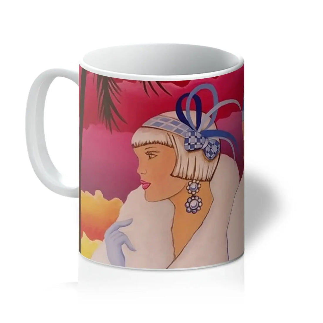 Palm Beach Blue Art Deco Mug Lavender Coco