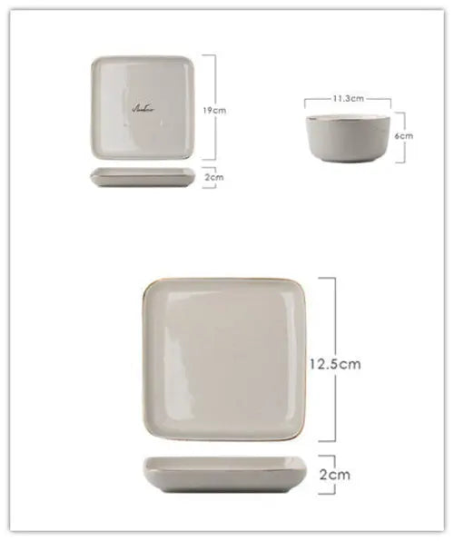 Light Luxury Ceramic Tableware Couple Tableware Crimson Medea