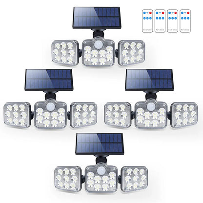 Solar Outdoor Lights 138 LED 3-Head Adjustable 360°Rotating Wide-Angle Pink Iolaus
