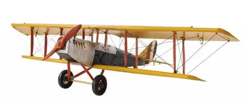 8&quot; Yellow Red And Gray Metal Hand Painted Air Plane White Diomedes