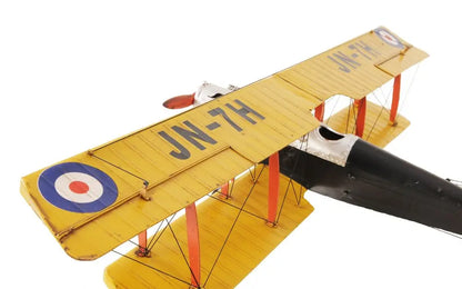 8&quot; Yellow Red And Gray Metal Hand Painted Air Plane White Diomedes
