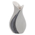 10" Gray and Off White Tulip Ceramic Table Vase With Sequins White Diomedes