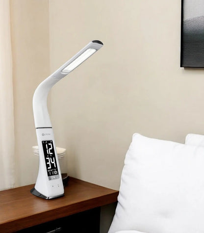 Contemporary White Sanitizing LED Desk Lamp White Diomedes