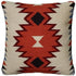 18" Orange and Ivory Cotton Throw Pillow White Diomedes