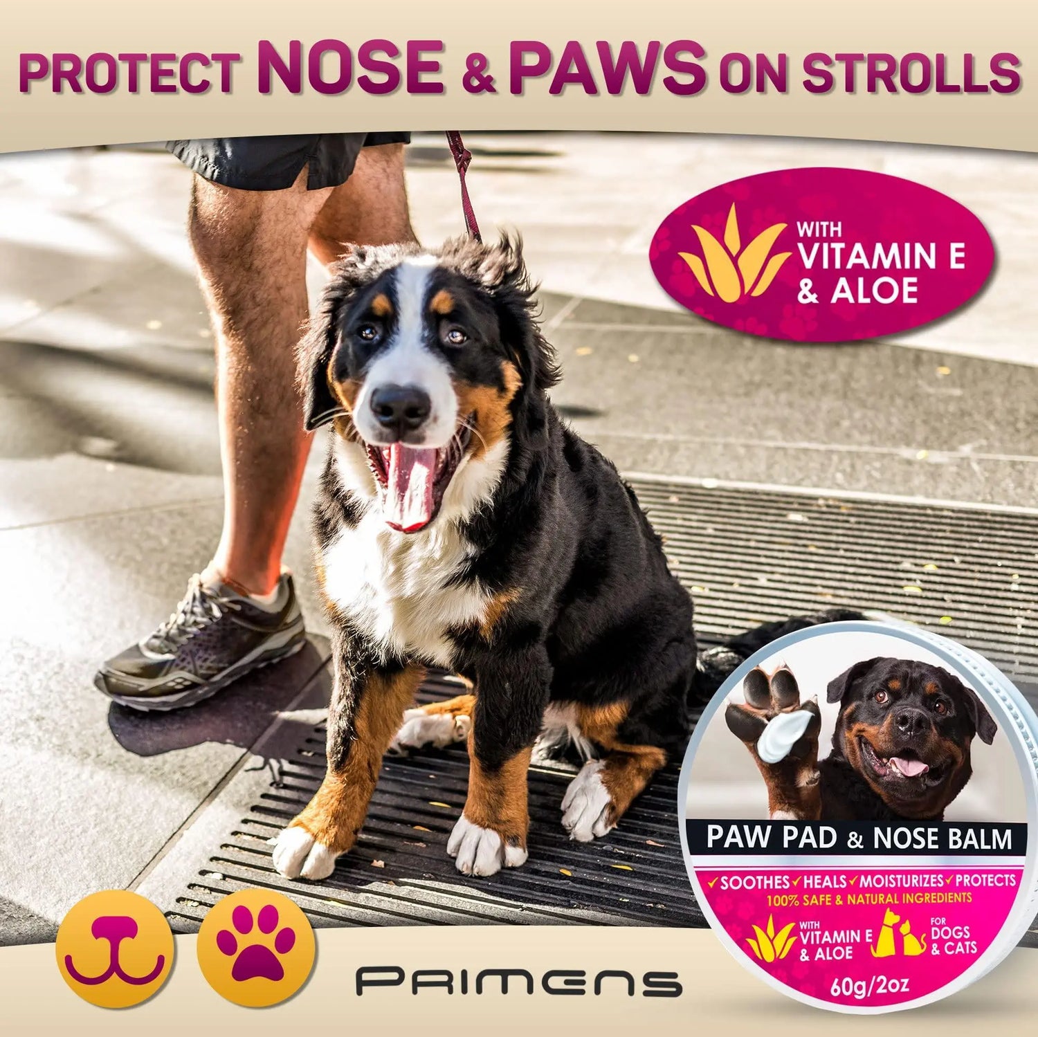 Natural Dog Paw Balm Dog Paw Protection for Hot Pavement Dog Paw Wax Periwinkle Eros