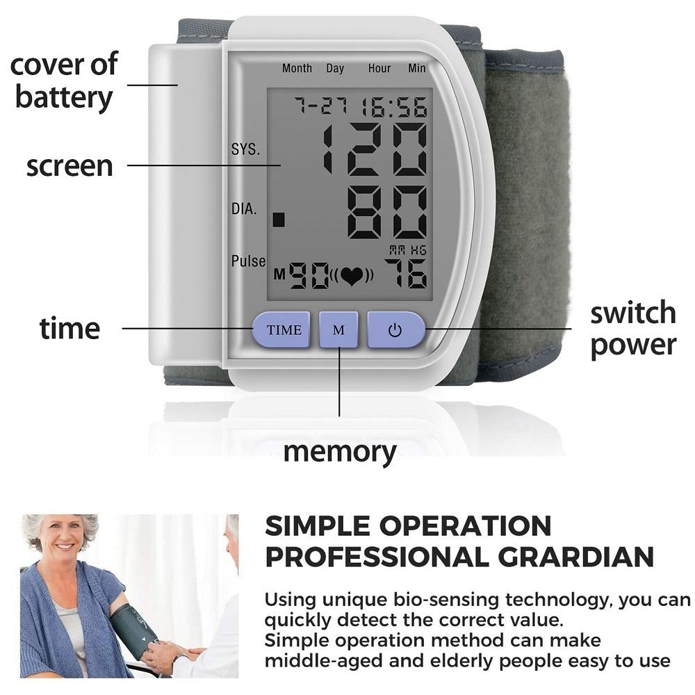 Digital Wrist Blood Pressure Monitor For Measuring Arterial Pressure Pink Iolaus