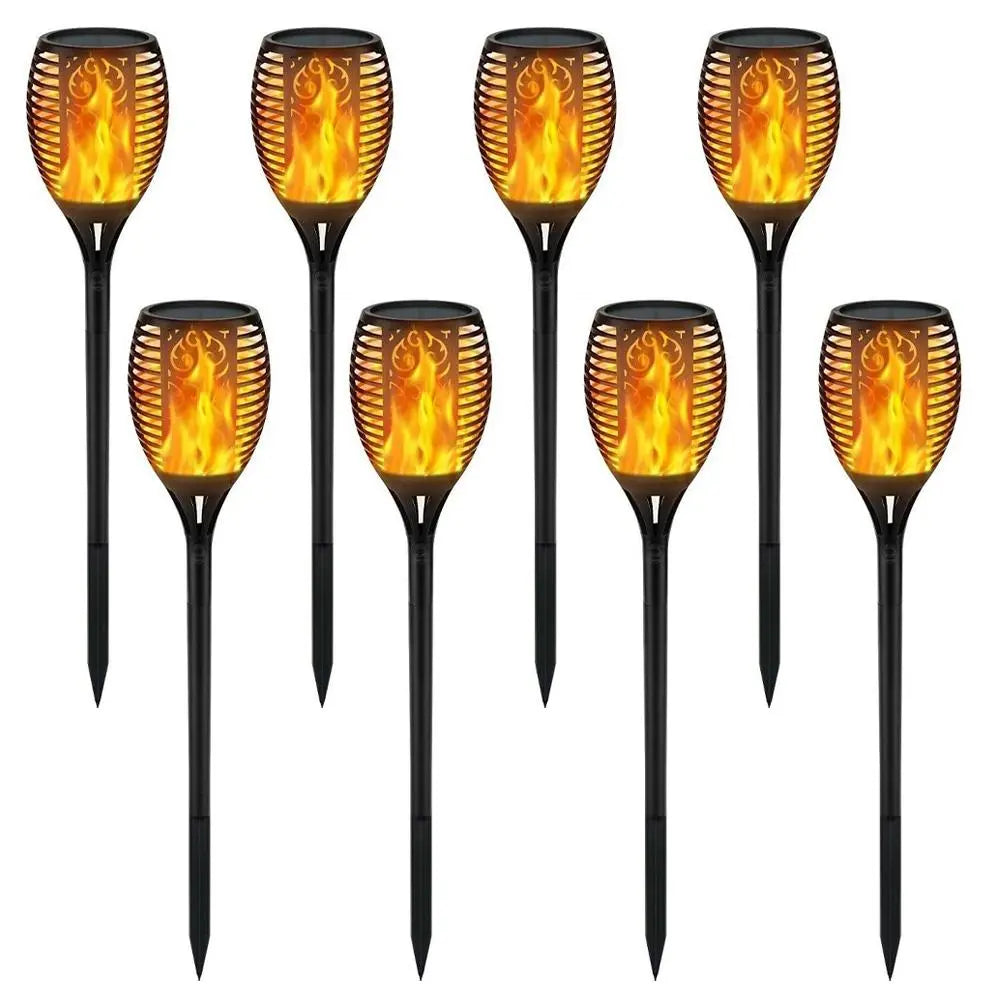 33 Led Outdoor Waterproof Solar Powered Small Torch Flame Lights Pink Iolaus