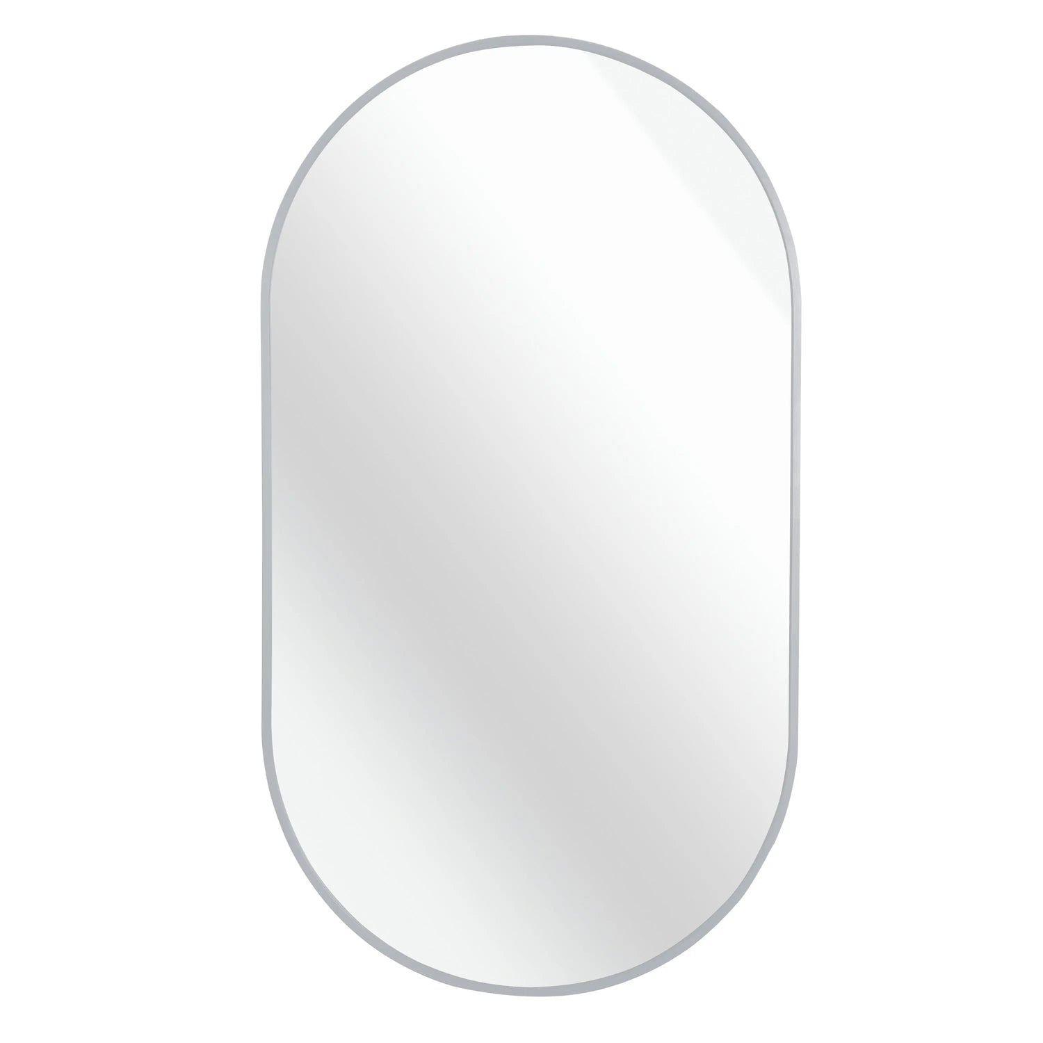 Silver 20 x 28 Inch Metal Oval  Mirror Sangria Beech