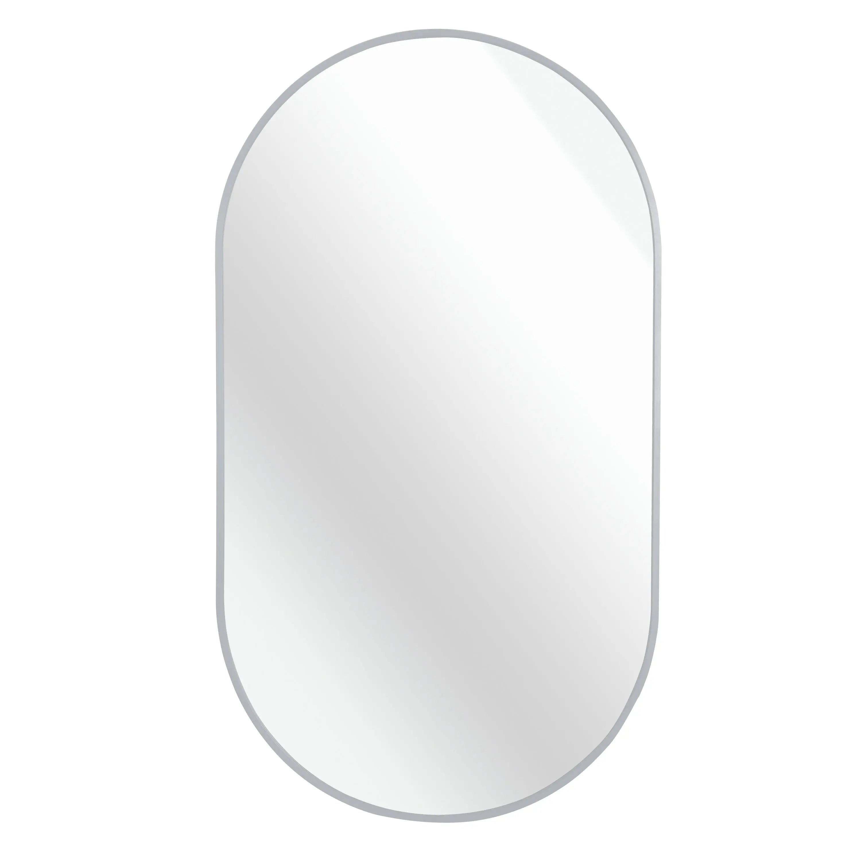 Silver 20 x 28 Inch Metal Oval  Mirror Sangria Beech
