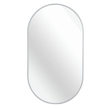 Silver 20 x 28 Inch Metal Oval  Mirror Sangria Beech