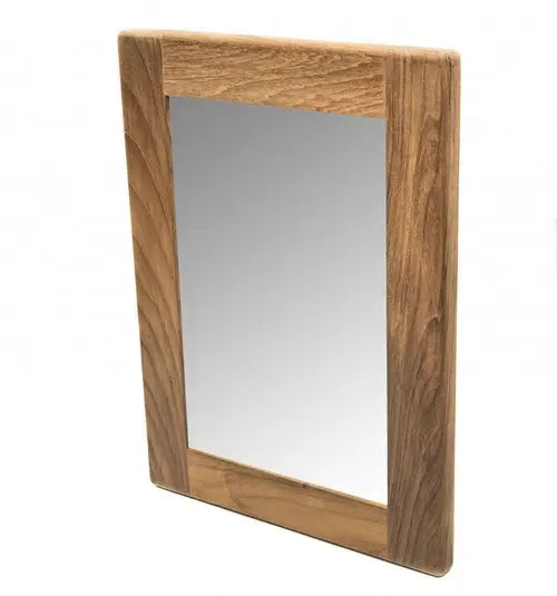 15&quot; Brown Solid Wood Framed Accent Mirror White Diomedes