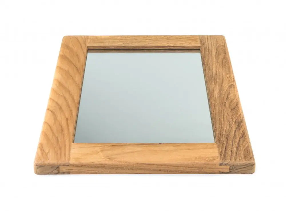 15&quot; Brown Solid Wood Framed Accent Mirror White Diomedes