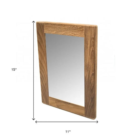 15&quot; Brown Solid Wood Framed Accent Mirror White Diomedes