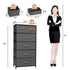 23" Gray and Black Steel and Fabric Six Drawer Chest White Diomedes