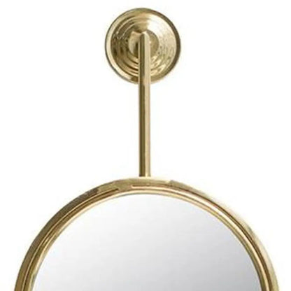 29&quot; Gold Round Iron Framed Accent Mirror White Diomedes