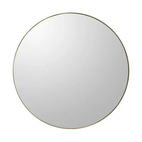 30&quot; Gold Round Wood Framed Accent Mirror White Diomedes