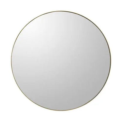 30&quot; Gold Round Wood Framed Accent Mirror White Diomedes