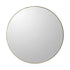 30" Gold Round Wood Framed Accent Mirror White Diomedes