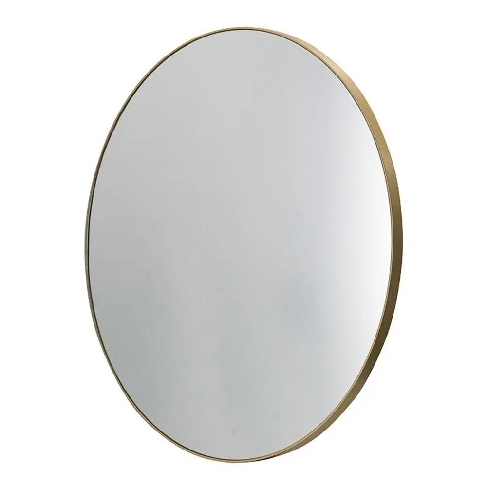 30&quot; Gold Round Wood Framed Accent Mirror White Diomedes