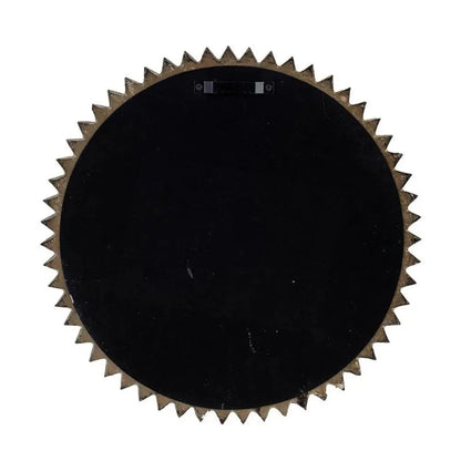 13&quot; Antiqued Gold Sunburst Resin Framed Accent Mirror White Diomedes