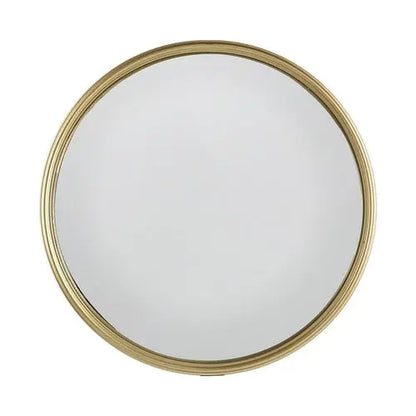 10&quot; Gold Round Iron Textured Framed Accent Mirror White Diomedes