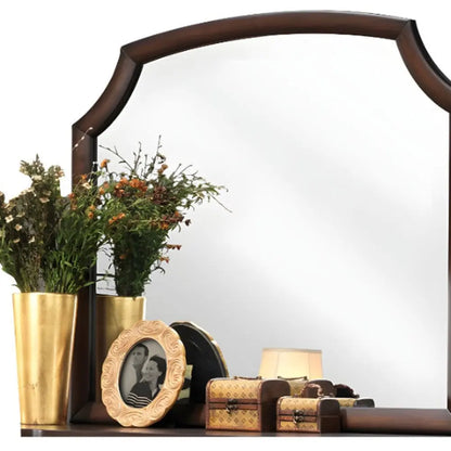 37&quot; Espresso Abstract Wood Framed Mounted Dresser Mirror White Diomedes