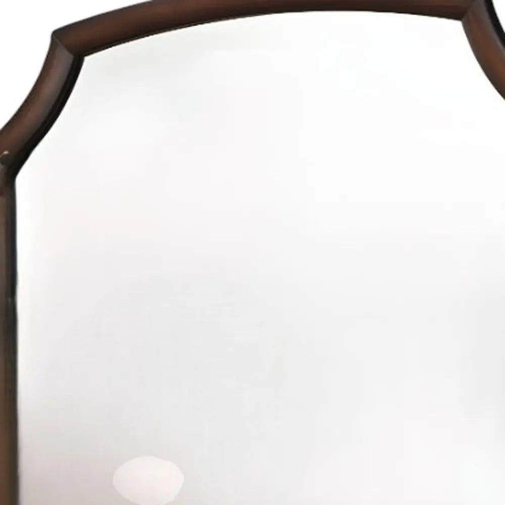37&quot; Espresso Abstract Wood Framed Mounted Dresser Mirror White Diomedes