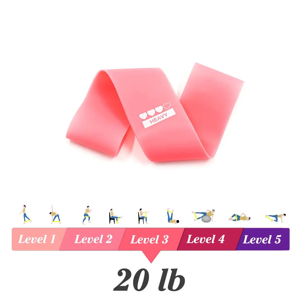 Yoga Resistance Rubber Bands Indoor Outdoor Fitness Equipment Crimson Medea