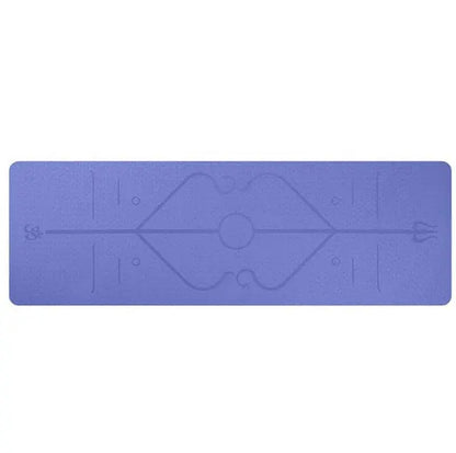 Non Slip TPE Yoga Mat Position Line Beginner Pink Lucy