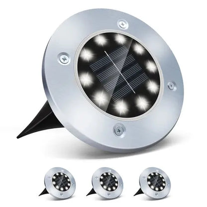 4/8 LEDs Solar Powered Buried Light Outdoor Pathway Garden Decking Pink Iolaus