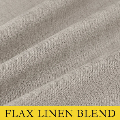 Full Blackout Linen Curtains 108 Inches Long, Room Darkening Thermal Insulated Noise Reducing Grommet Drapes for Bedroom Living Room, 52&quot;X 108&quot;, Oatmeal, 2 Panels