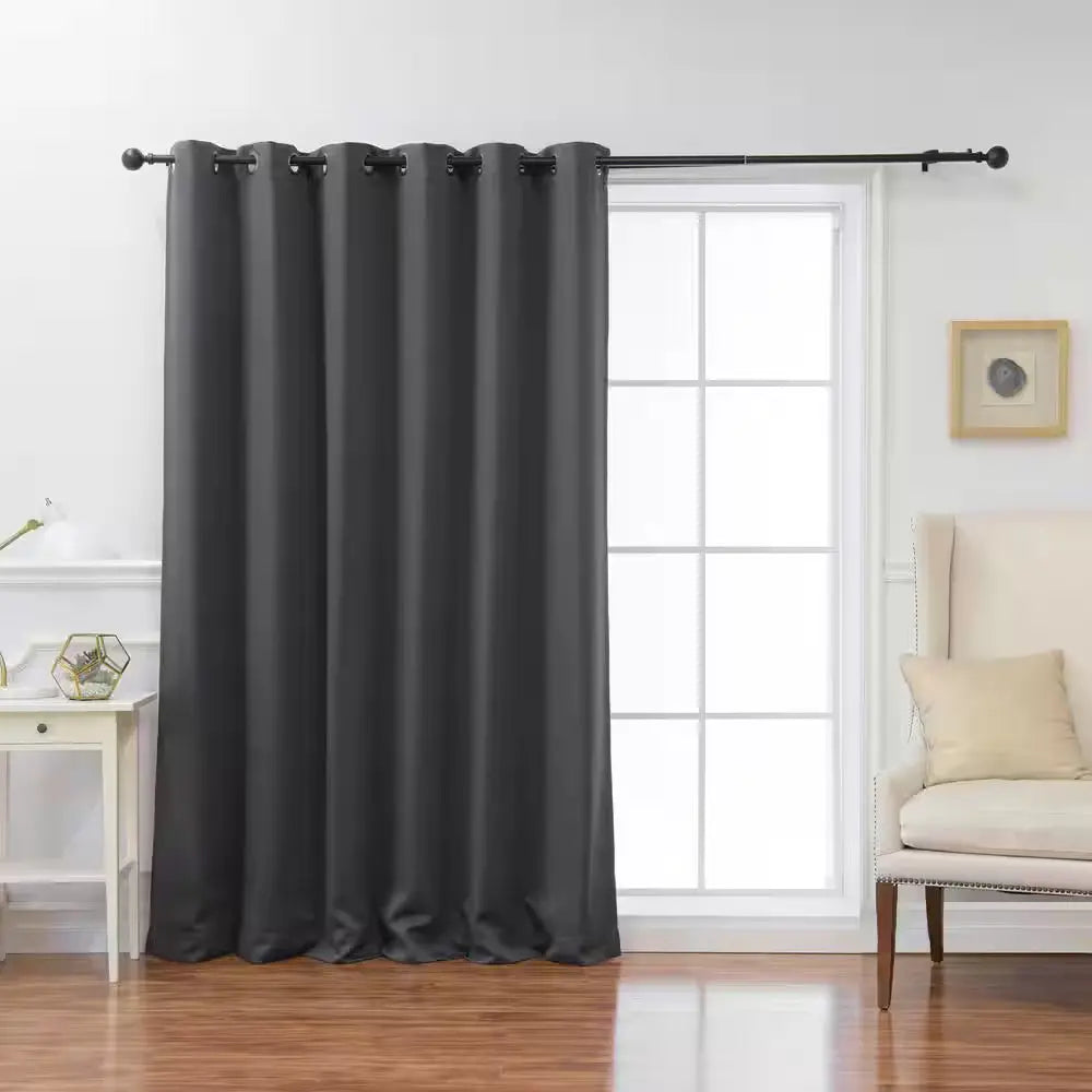 Dark Grey Grommet Blackout Curtain - 80 In. W X 108 In. L