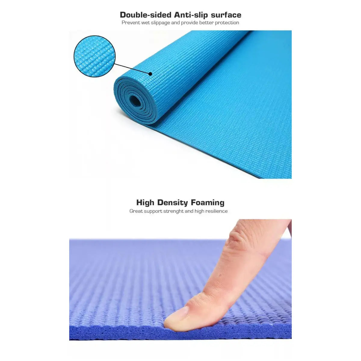 JupiterGear Performance Yoga Mat with Carrying Straps Black Lavender