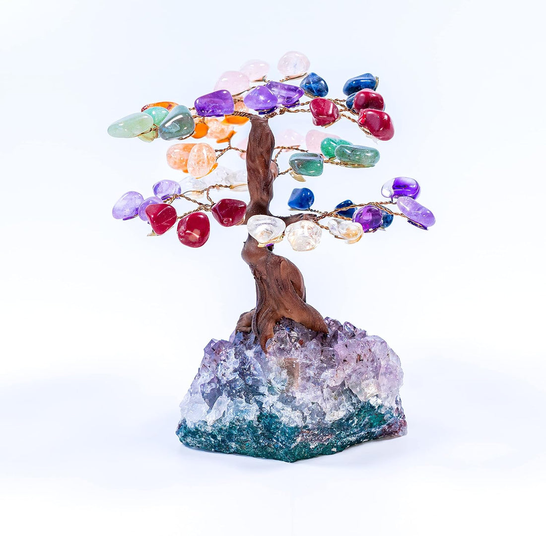 Crystal Tree - Amethyst Healing Chakra Tree of Life - Energy & Feng Shui Amethyst Tree - Crystal Decoration - Directly Sourced from Best Local Quality Control Team - 6" 1.2 Lbs (Tree Chakra)