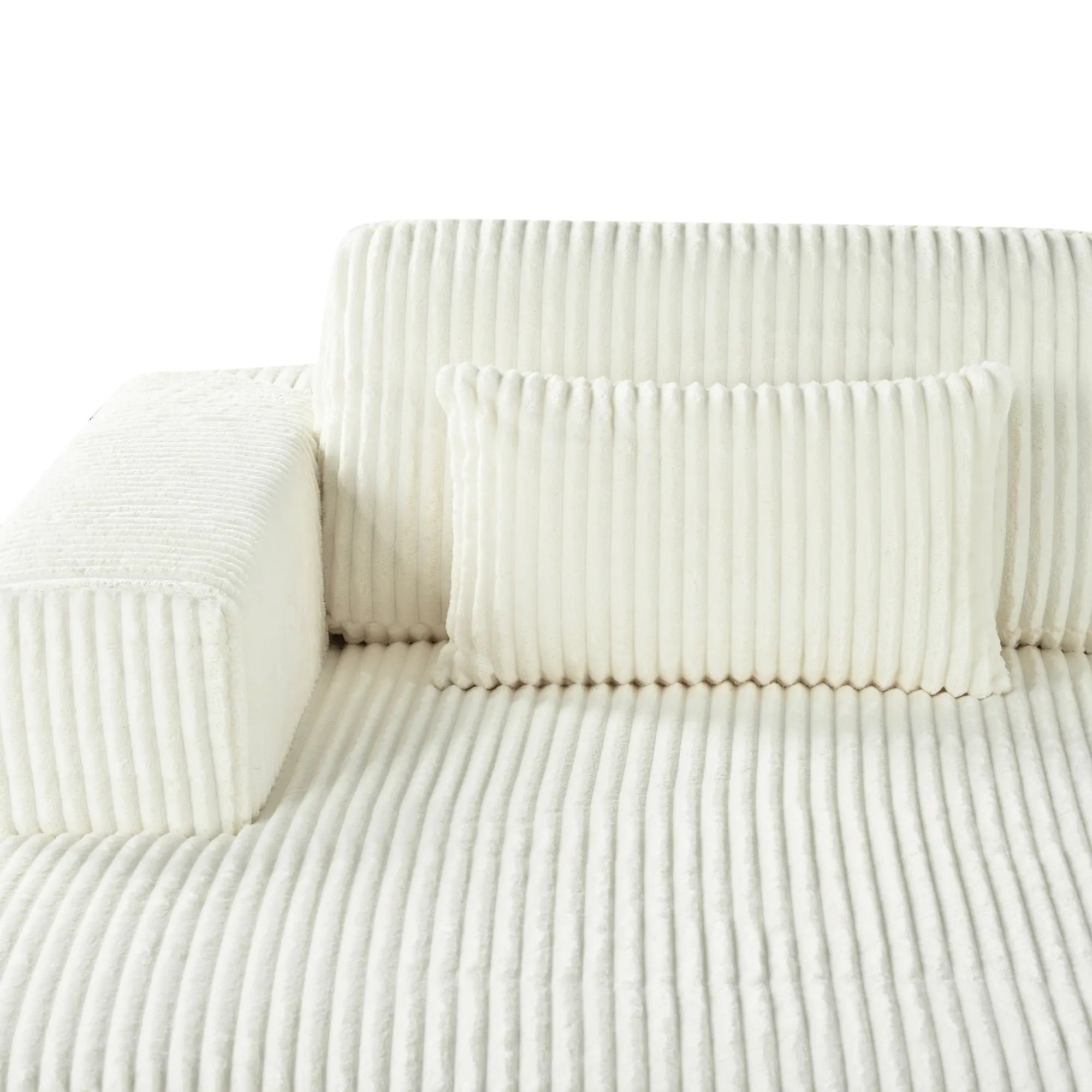 Corduroy Double Sofa Bed with 2 Pillows, Perfect for Living Rooms, Sangria Beech