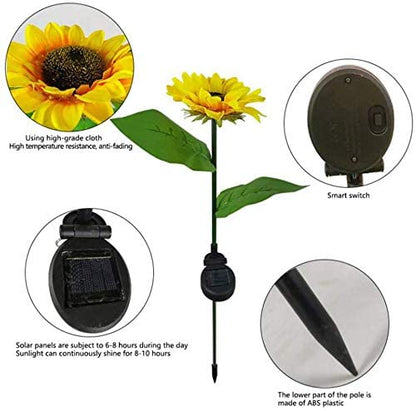 2/4/6 PCS Solar Sunflower Lights LED Waterproof Landscape Outdoor Pink Iolaus
