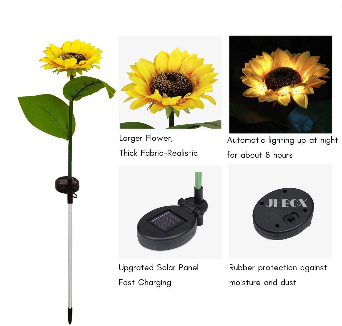 2/4/6 PCS Solar Sunflower Lights LED Waterproof Landscape Outdoor Pink Iolaus