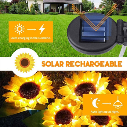 2/4/6 PCS Solar Sunflower Lights LED Waterproof Landscape Outdoor Pink Iolaus